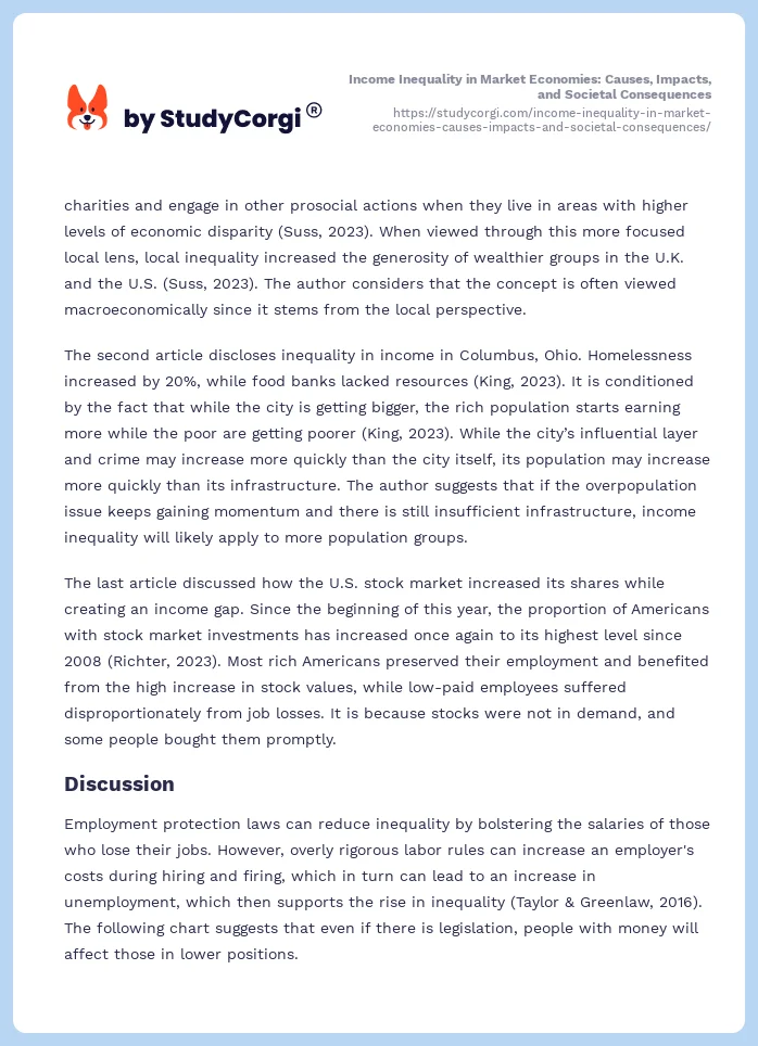 Income Inequality in Market Economies: Causes, Impacts, and Societal Consequences. Page 2
