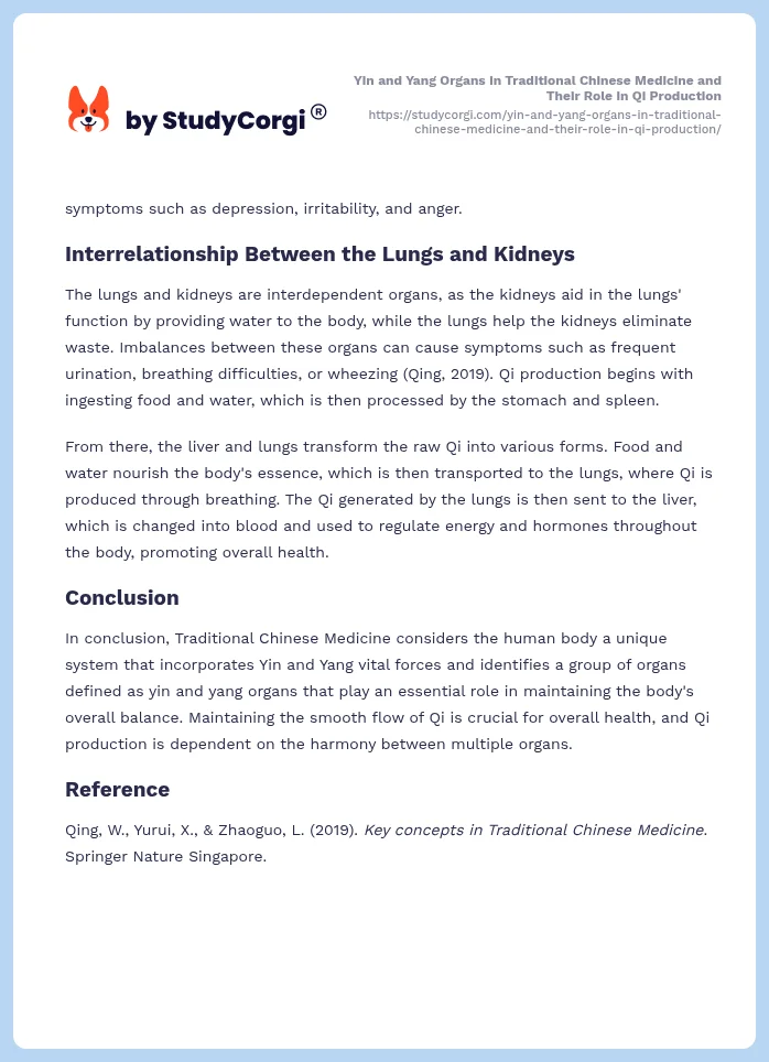 Yin and Yang Organs in Traditional Chinese Medicine and Their Role in Qi Production. Page 2