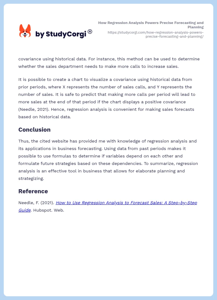 How Regression Analysis Powers Precise Forecasting and Planning. Page 2