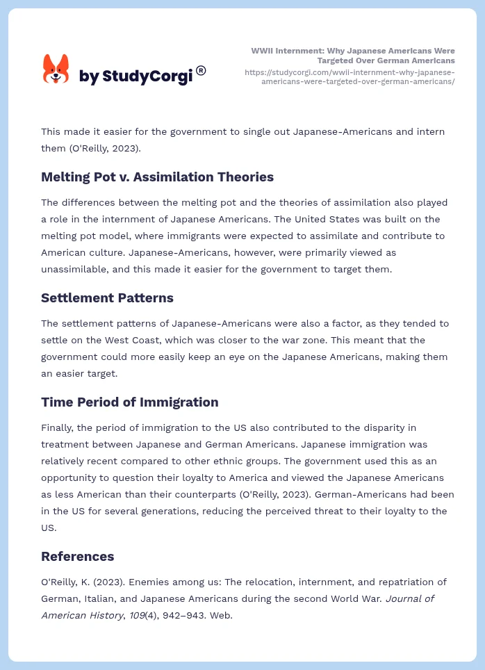 WWII Internment: Why Japanese Americans Were Targeted Over German Americans. Page 2