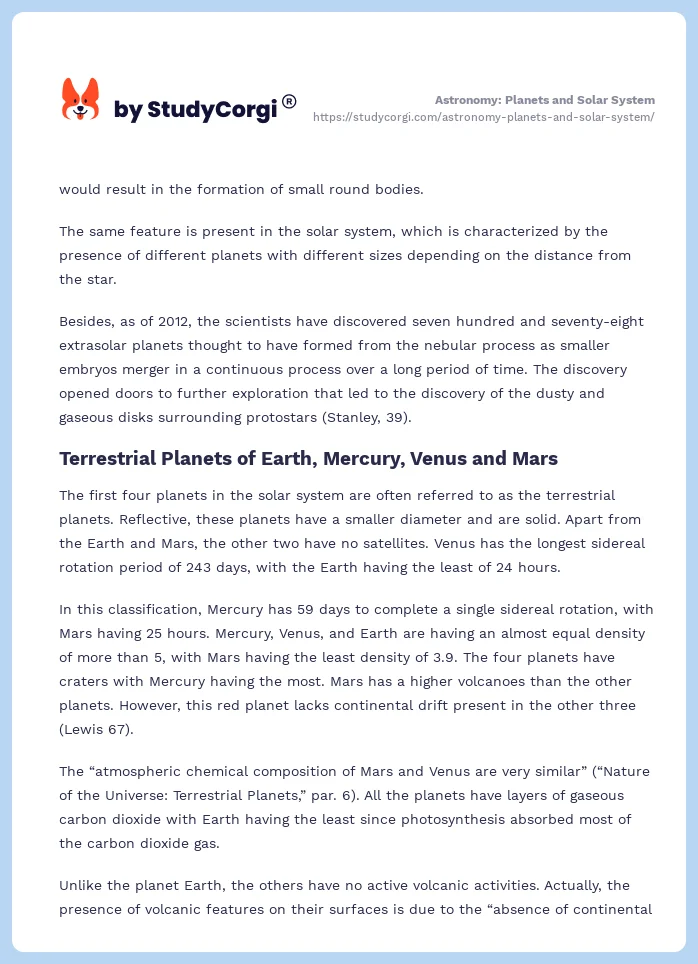 Astronomy: Planets and Solar System. Page 2