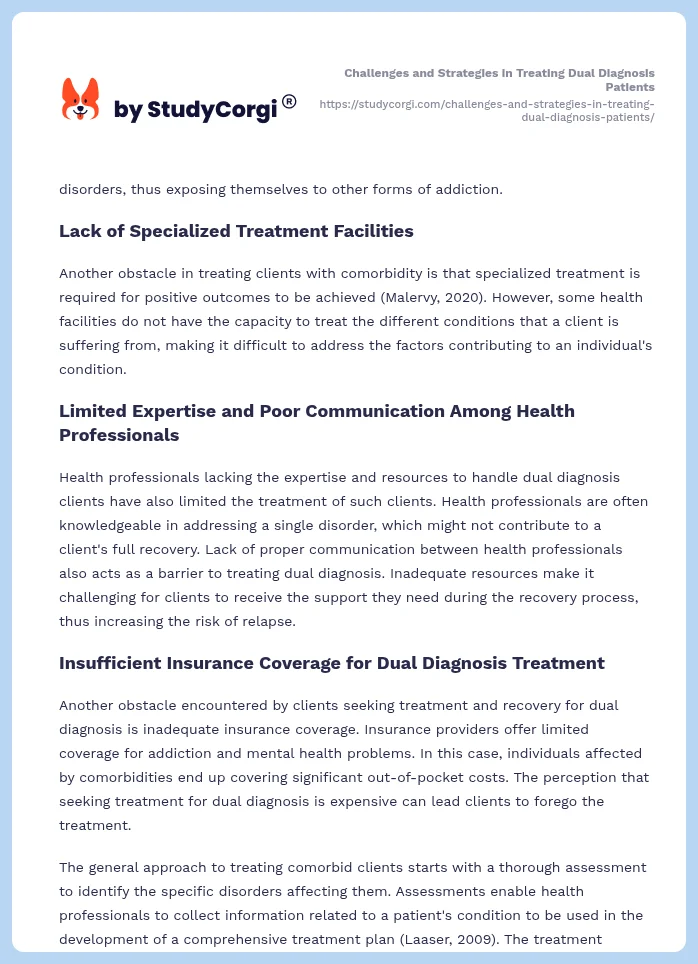 Challenges and Strategies in Treating Dual Diagnosis Patients. Page 2