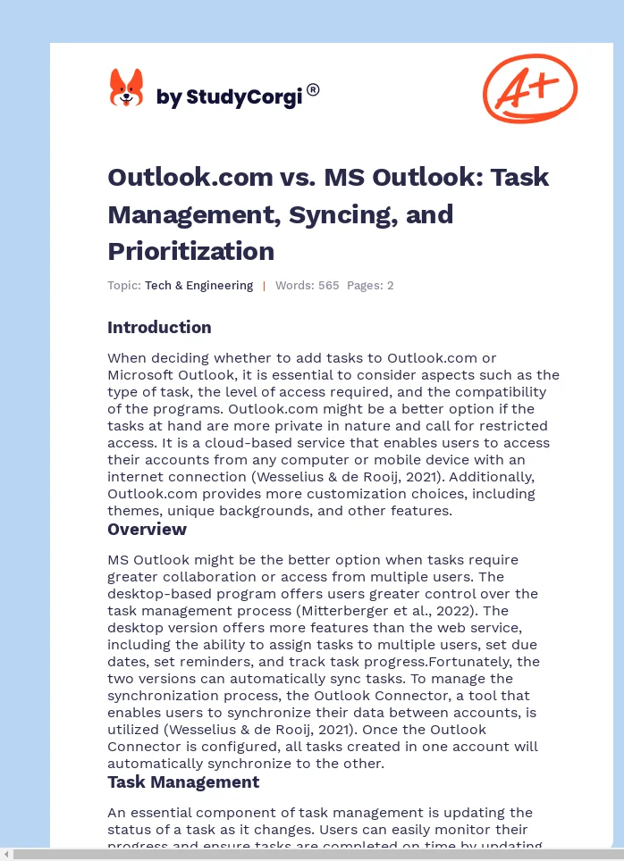 Outlook.com vs. MS Outlook: Task Management, Syncing, and Prioritization. Page 1
