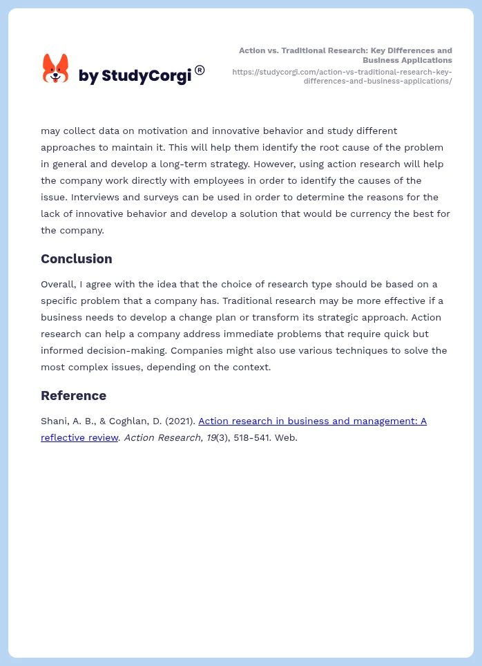 Action vs. Traditional Research: Key Differences and Business Applications. Page 2