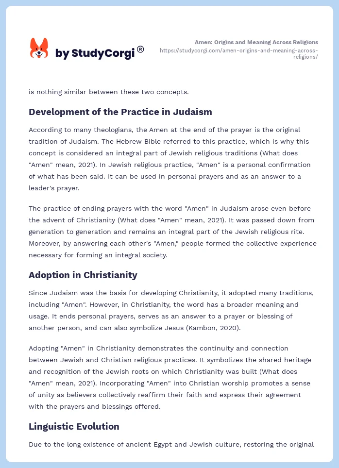 Amen: Origins and Meaning Across Religions. Page 2