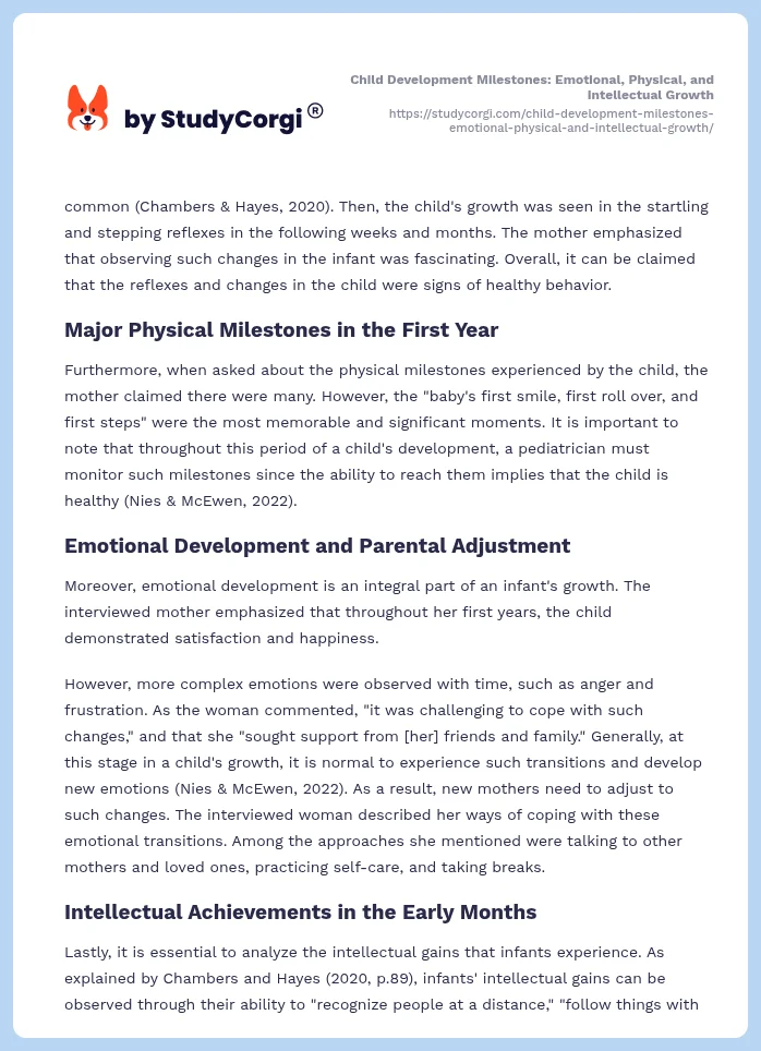 Child Development Milestones: Emotional, Physical, and Intellectual Growth. Page 2