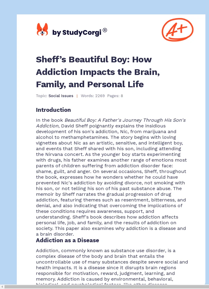 Sheff’s Beautiful Boy: How Addiction Impacts the Brain, Family, and Personal Life. Page 1