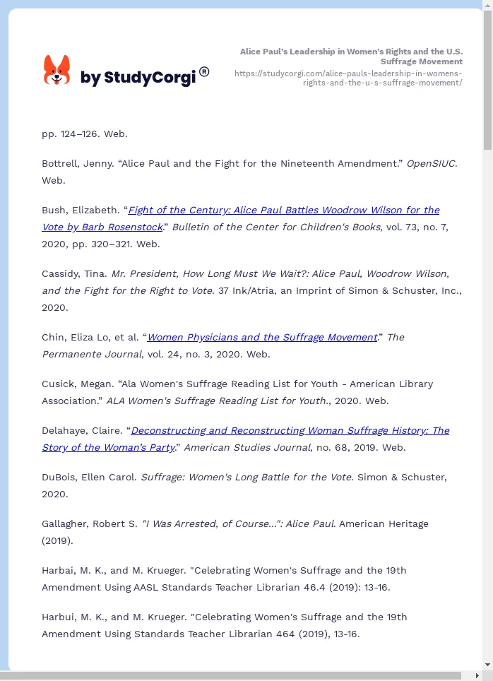 Alice Paul’s Leadership in Women’s Rights and the U.S. Suffrage Movement. Page 2