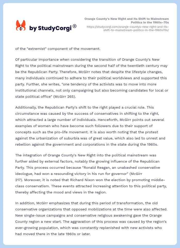 Orange County’s New Right and Its Shift to Mainstream Politics in the 1960s–70s. Page 2