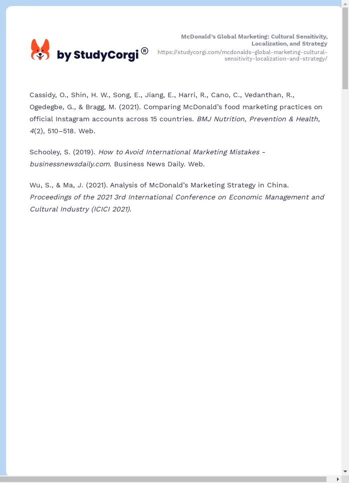 McDonald’s Global Marketing: Cultural Sensitivity, Localization, and Strategy. Page 2