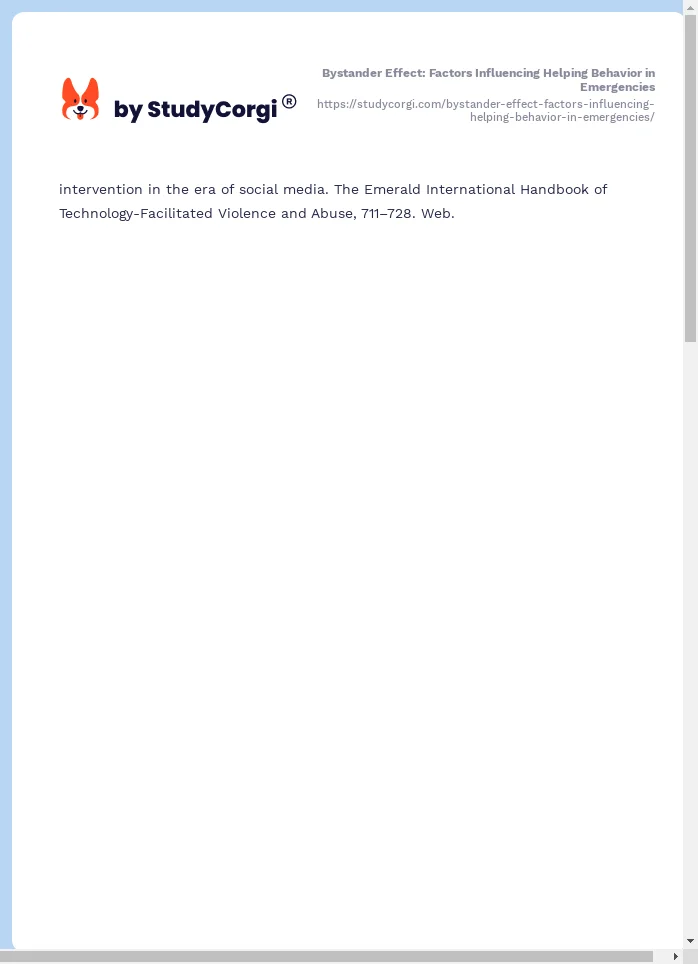 Bystander Effect: Factors Influencing Helping Behavior in Emergencies. Page 2