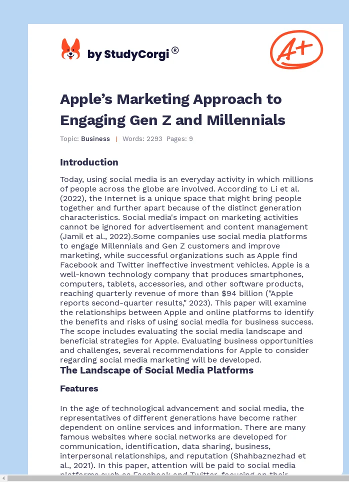 Apple’s Marketing Approach to Engaging Gen Z and Millennials. Page 1