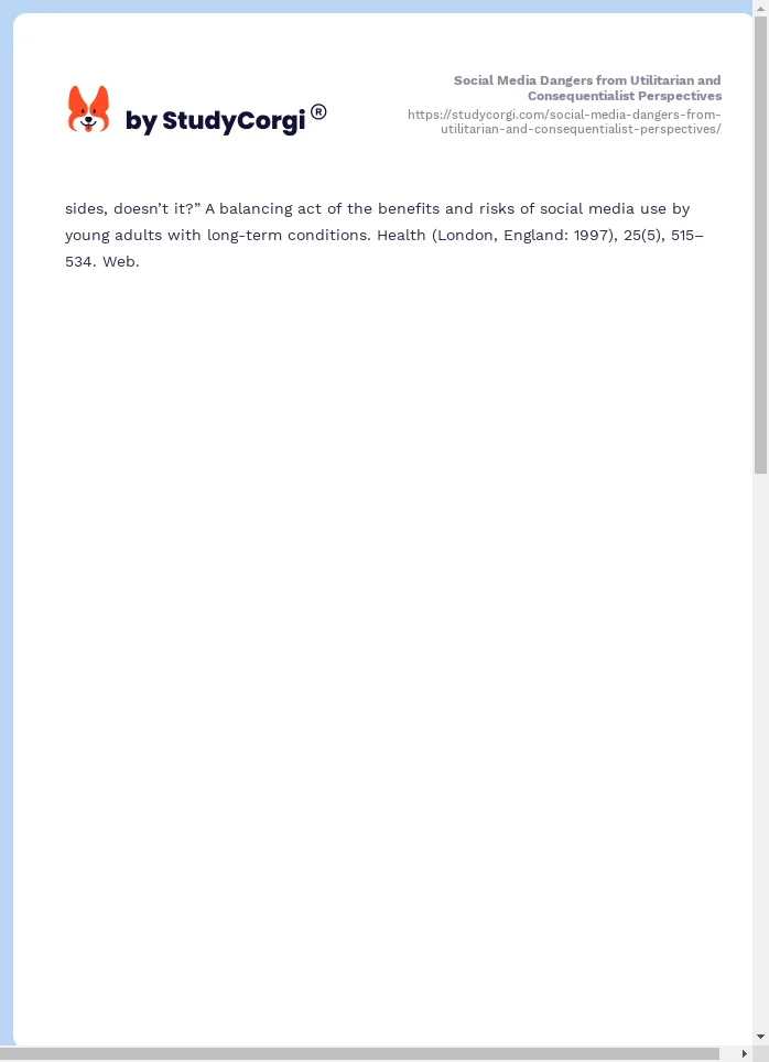 Social Media Dangers from Utilitarian and Consequentialist Perspectives. Page 2