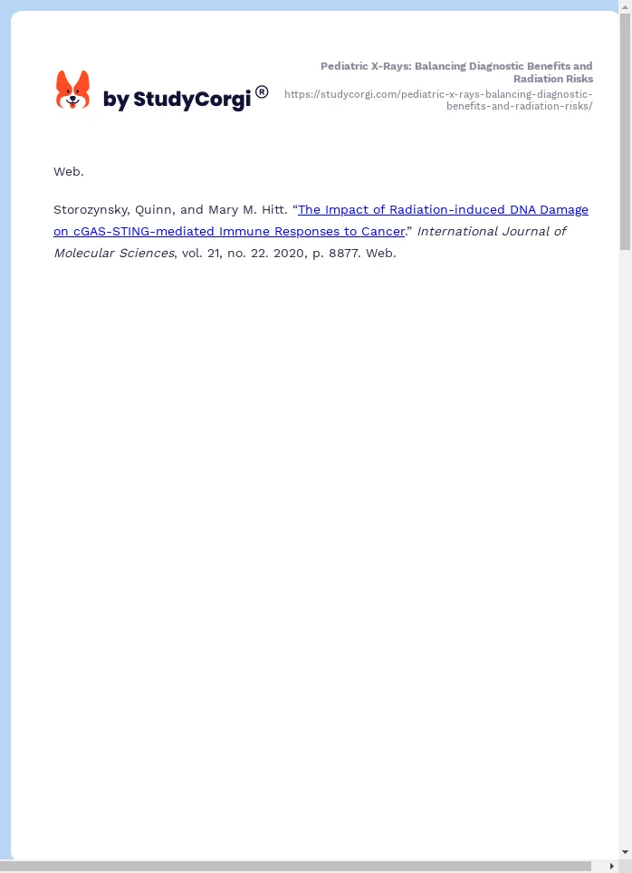 Pediatric X-Rays: Balancing Diagnostic Benefits and Radiation Risks. Page 2