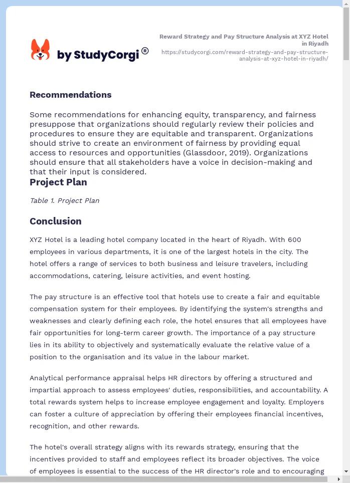 Reward Strategy and Pay Structure Analysis at XYZ Hotel in Riyadh. Page 2