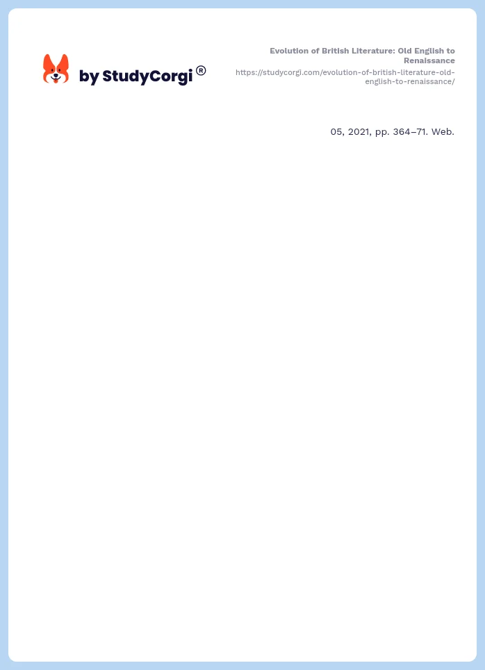 Evolution of British Literature: Old English to Renaissance. Page 2