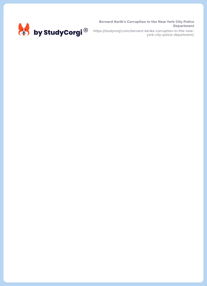 Bernard Kerik's Corruption in the New York City Police Department. Page 2