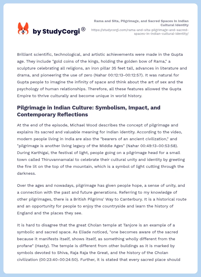 Rama and Sita, Pilgrimage, and Sacred Spaces in Indian Cultural Identity. Page 2