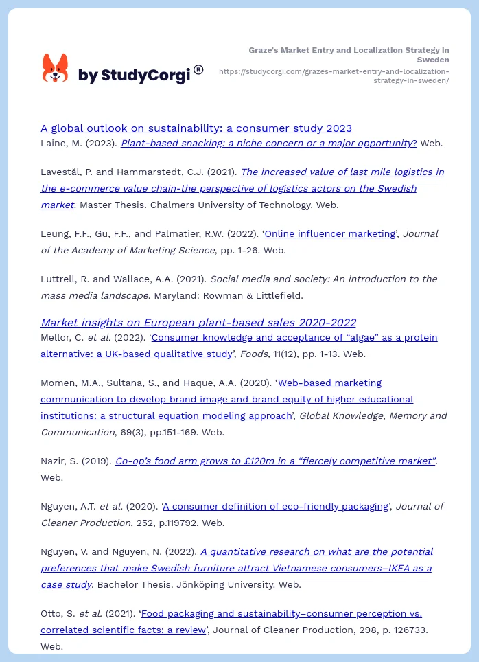 Graze's Market Entry and Localization Strategy in Sweden. Page 2