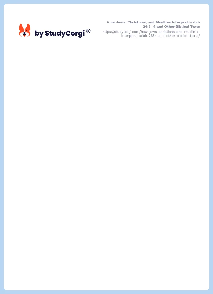 How Jews, Christians, and Muslims Interpret Isaiah 26:3–4 and Other Biblical Texts. Page 2