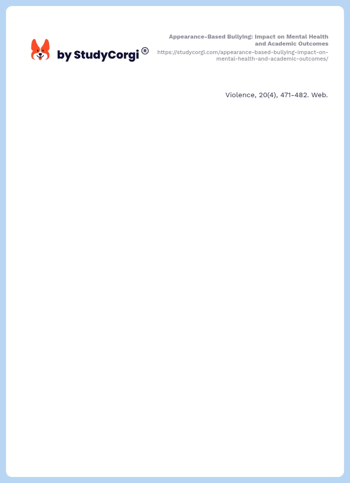 Appearance-Based Bullying: Impact on Mental Health and Academic Outcomes. Page 2