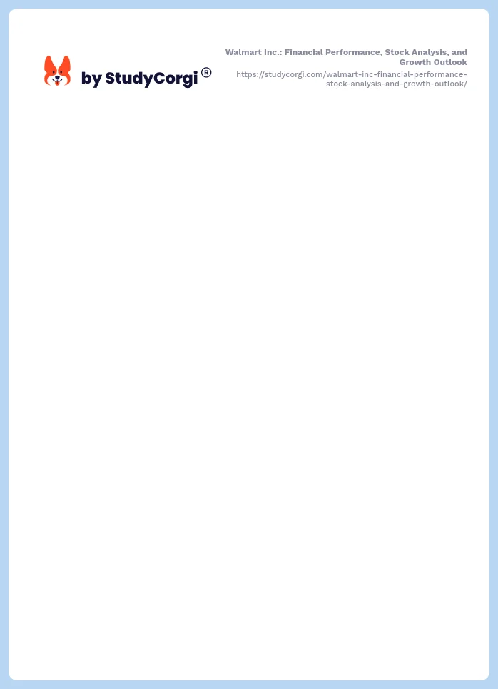 Walmart Inc.: Financial Performance, Stock Analysis, and Growth Outlook. Page 2