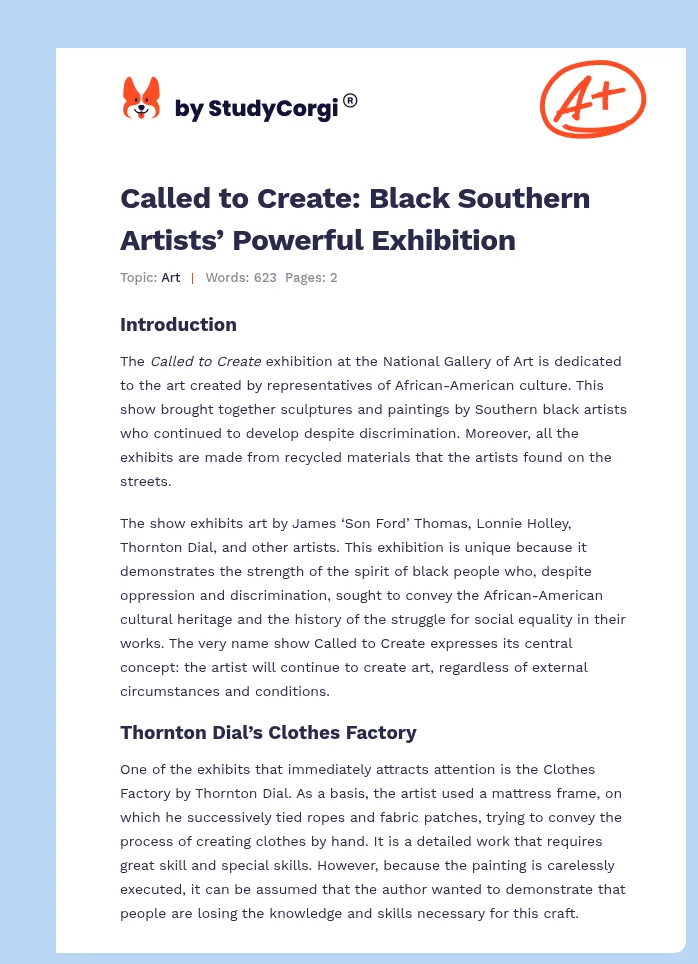 Called to Create: Black Southern Artists’ Powerful Exhibition. Page 1
