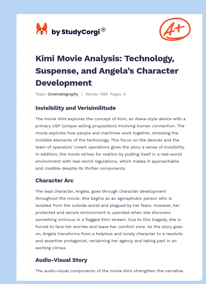 Kimi Movie Analysis: Technology, Suspense, and Angela’s Character Development. Page 1