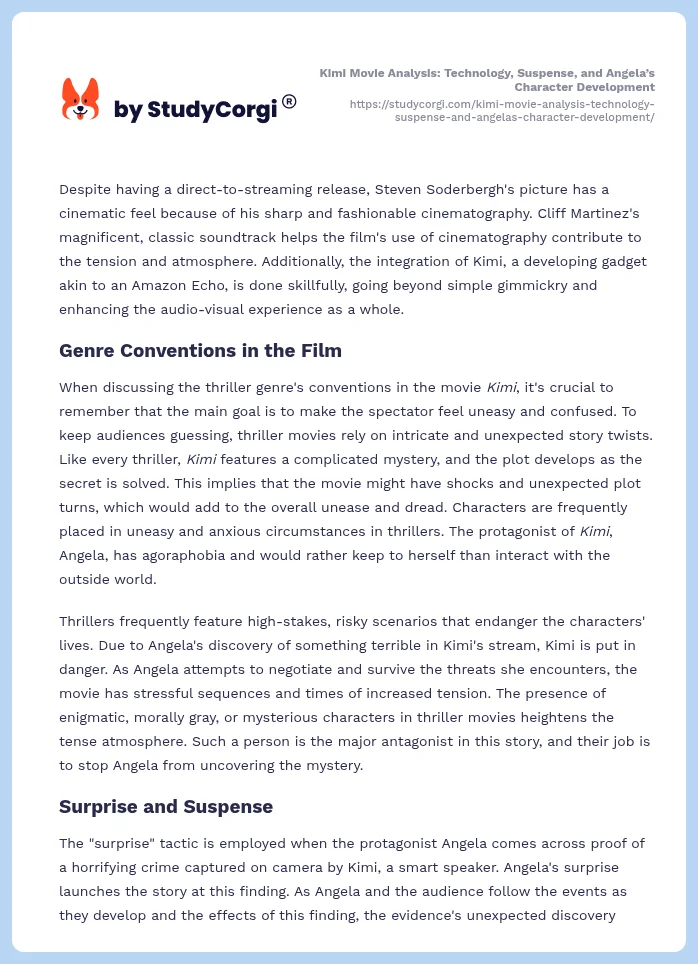 Kimi Movie Analysis: Technology, Suspense, and Angela’s Character Development. Page 2