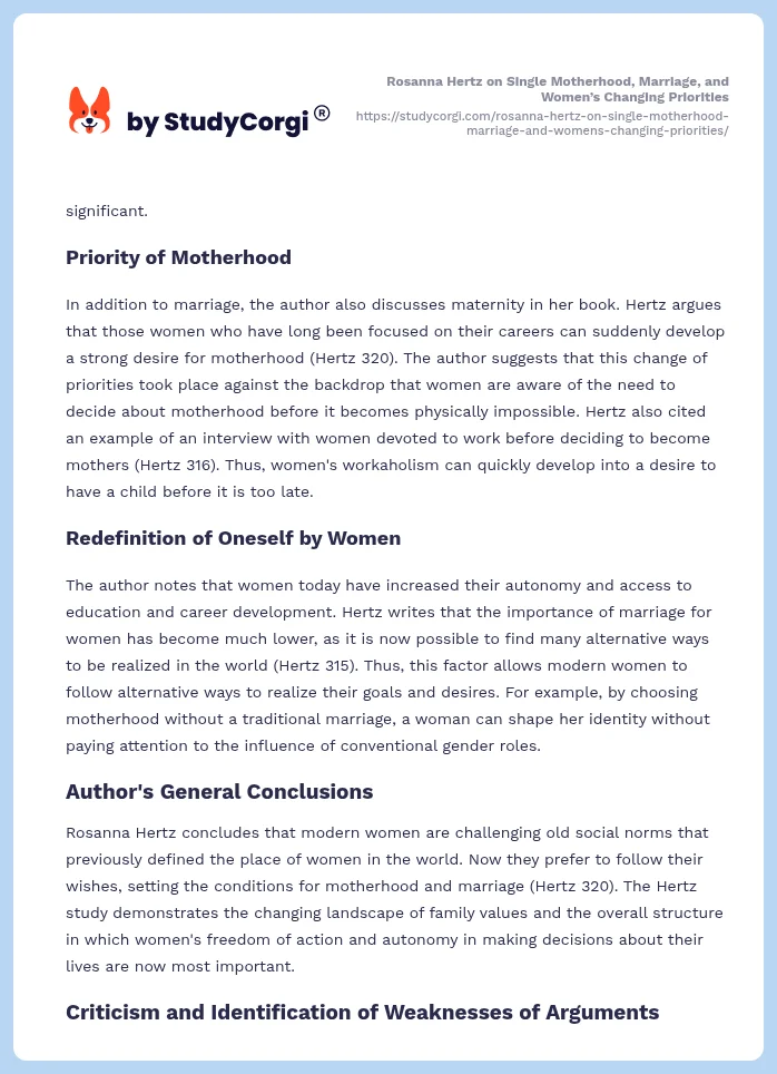 Rosanna Hertz on Single Motherhood, Marriage, and Women’s Changing Priorities. Page 2