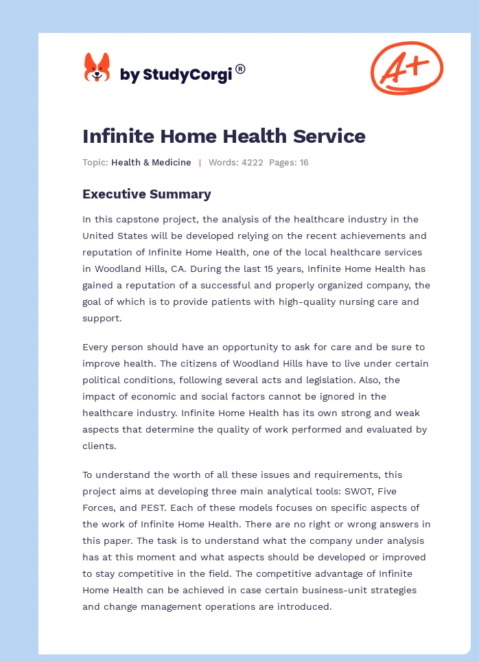 Infinite Home Health Service. Page 1