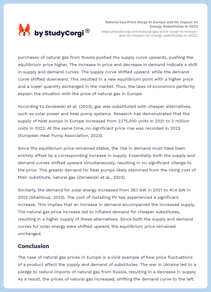 Natural Gas Price Surge in Europe and Its Impact on Energy Substitutes in 2022. Page 2