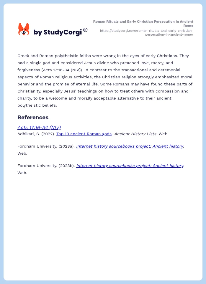 Roman Rituals and Early Christian Persecution in Ancient Rome. Page 2