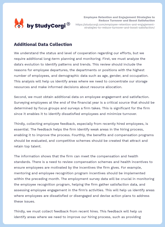 Employee Retention and Engagement Strategies to Reduce Turnover and Boost Satisfaction. Page 2