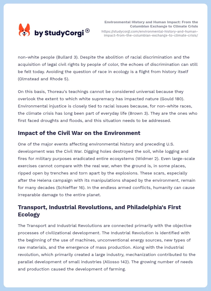 Environmental History and Human Impact: From the Columbian Exchange to Climate Crisis. Page 2
