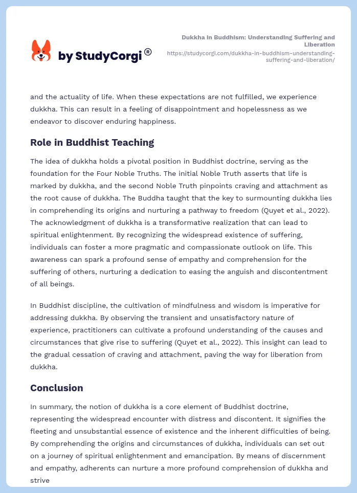 Dukkha in Buddhism: Understanding Suffering and Liberation. Page 2