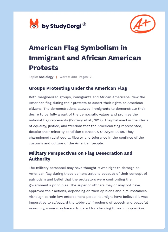 American Flag Symbolism in Immigrant and African American Protests. Page 1
