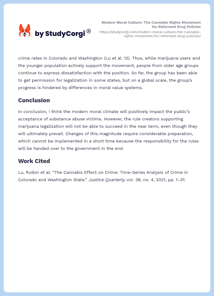Modern Moral Culture: The Cannabis Rights Movement for Reformed Drug Policies. Page 2