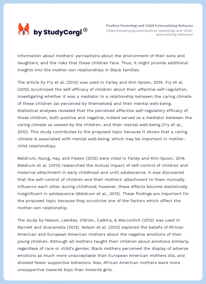 Positive Parenting and Child Externalizing Behavior. Page 2