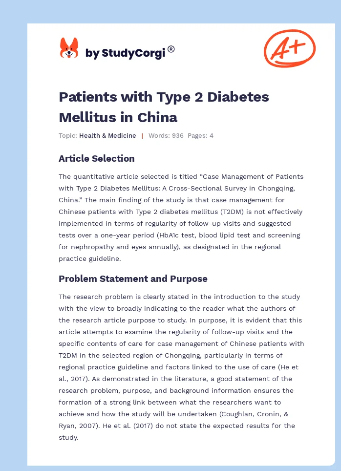 Patients with Type 2 Diabetes Mellitus in China. Page 1