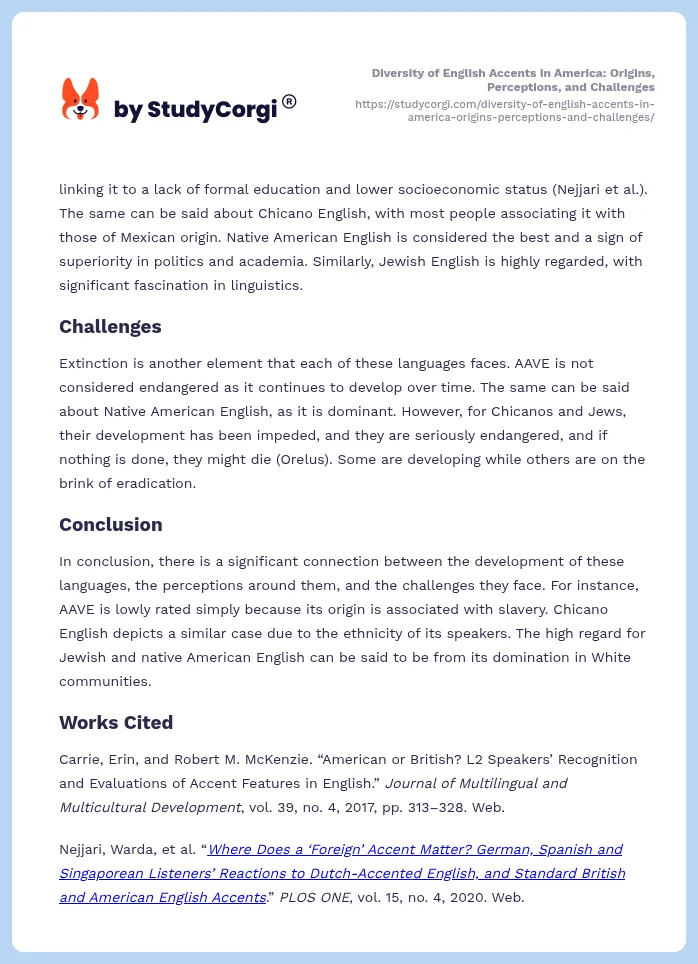 Diversity of English Accents in America: Origins, Perceptions, and Challenges. Page 2