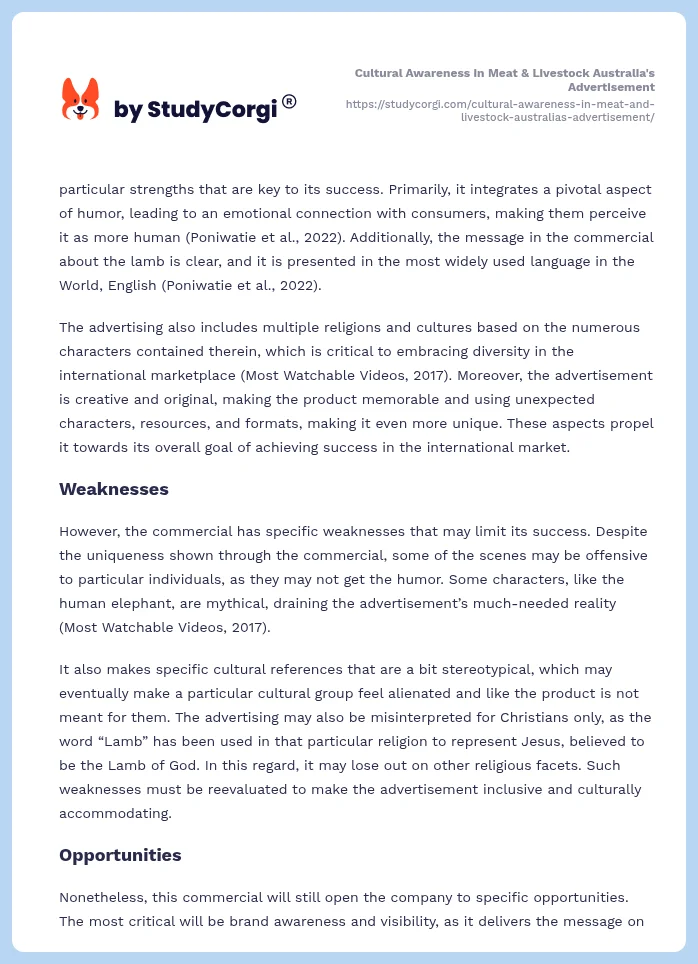 Cultural Awareness in Meat & Livestock Australia's Advertisement. Page 2