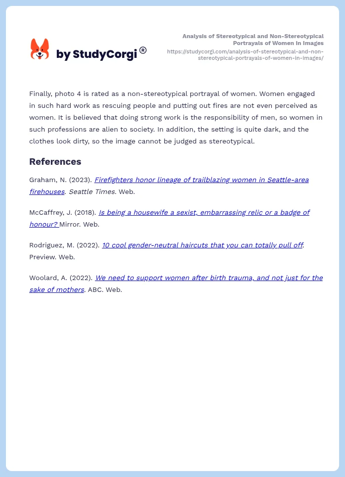 Analysis of Stereotypical and Non-Stereotypical Portrayals of Women in Images. Page 2