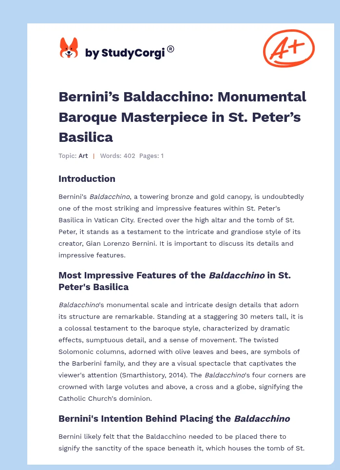 Bernini’s Baldacchino: Monumental Baroque Masterpiece in St. Peter’s Basilica. Page 1