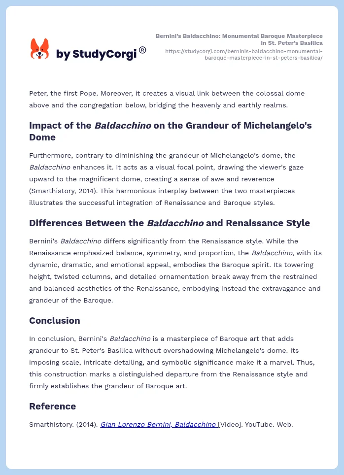 Bernini’s Baldacchino: Monumental Baroque Masterpiece in St. Peter’s Basilica. Page 2
