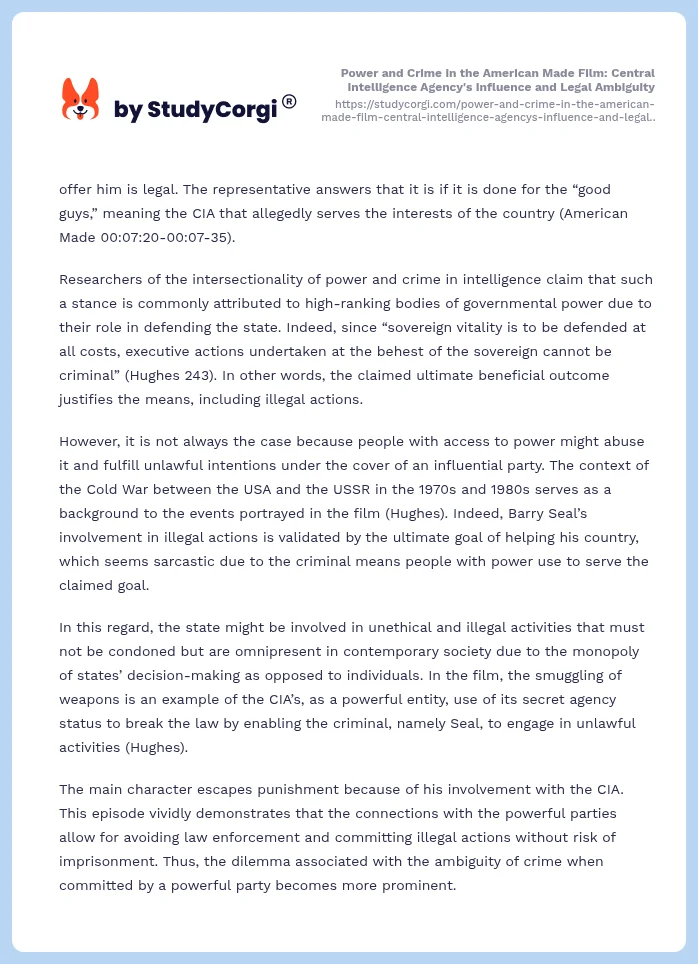 Power and Crime in the American Made Film: Central Intelligence Agency's Influence and Legal Ambiguity. Page 2