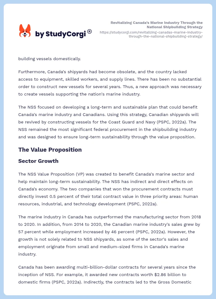 Revitalizing Canada’s Marine Industry Through the National Shipbuilding Strategy. Page 2