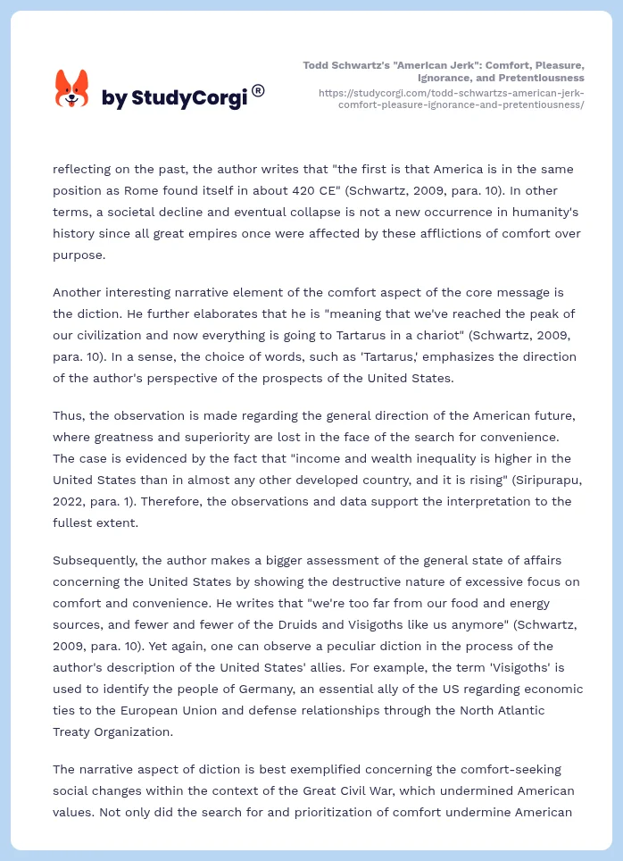 Todd Schwartz's "American Jerk": Comfort, Pleasure, Ignorance, and Pretentiousness. Page 2
