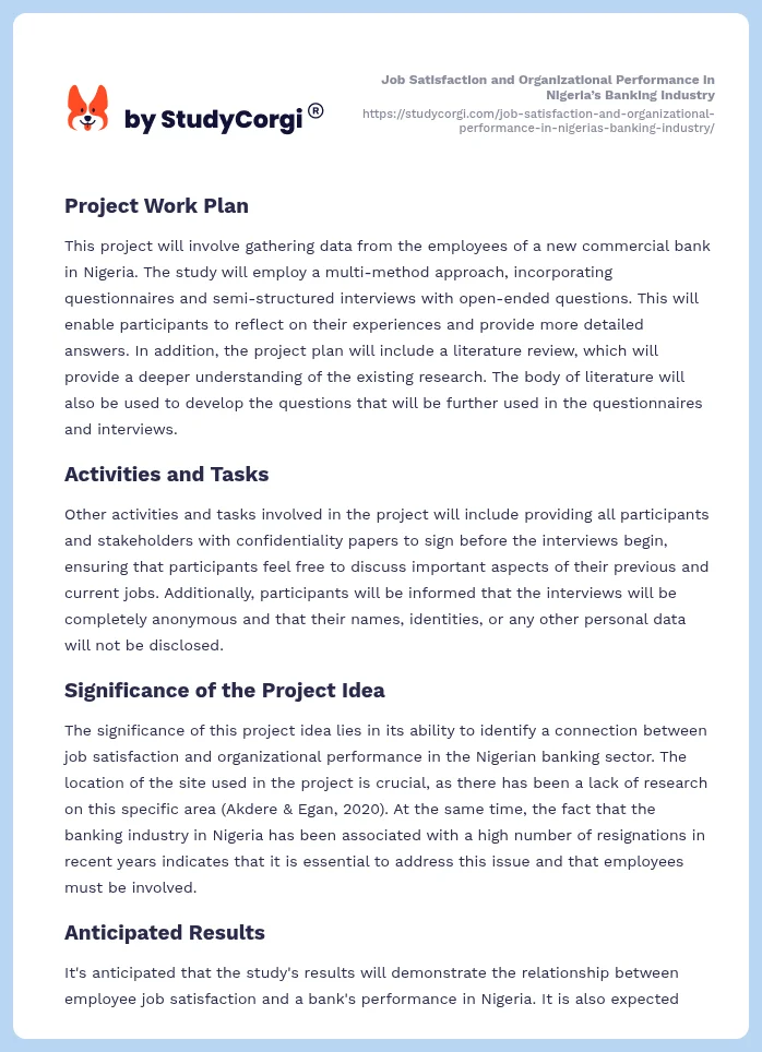 Job Satisfaction and Organizational Performance in Nigeria’s Banking Industry. Page 2