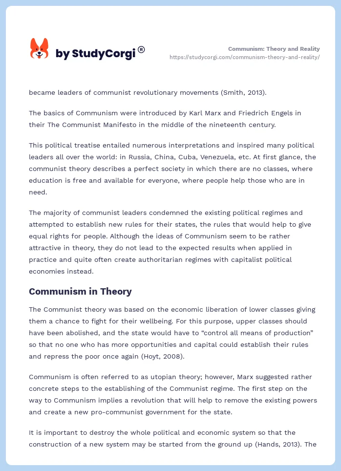 Communism: Theory and Reality. Page 2